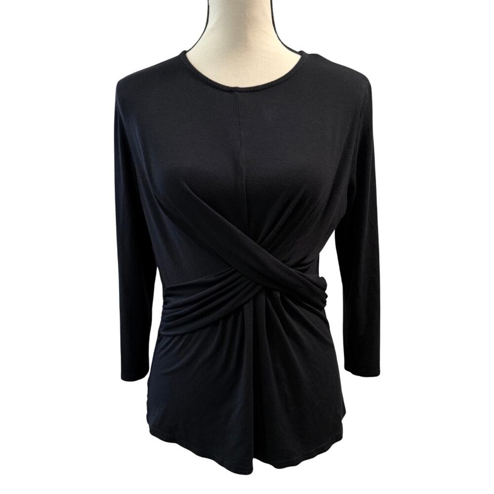 Juicy Couture Women’s Black Faux Wrap Top Size M